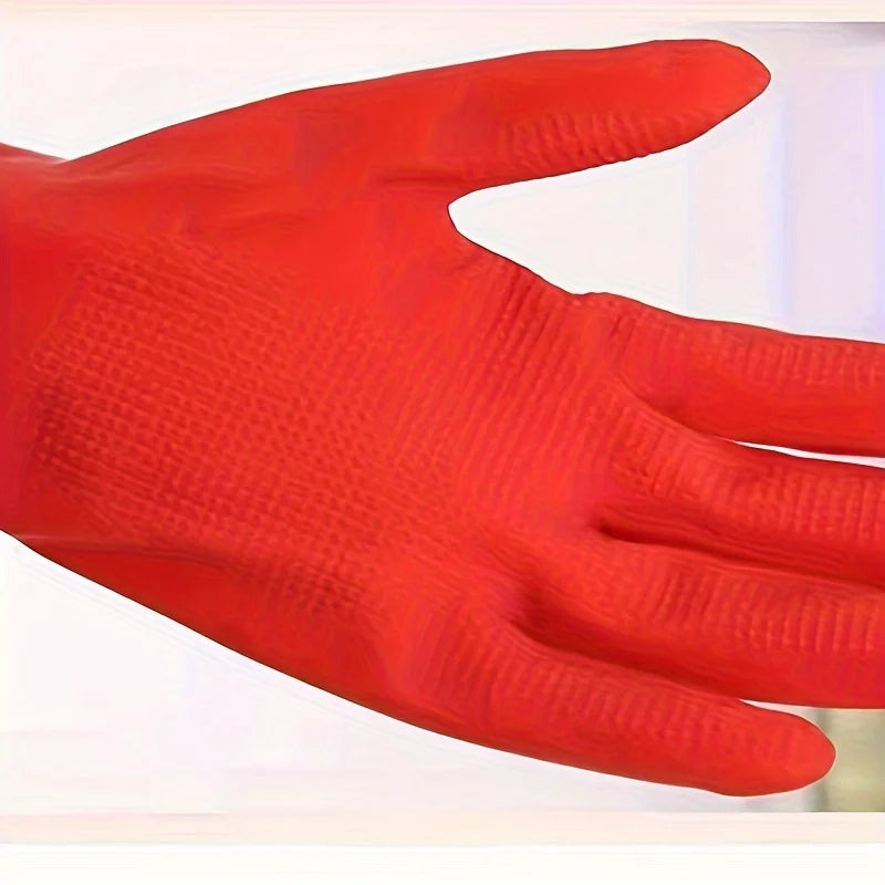 1pair Latex dishwashing gloves, extended and thickened rubber cleaning gloves for kitchen housework, car washing,