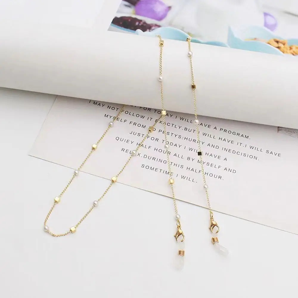Fashion Pearl Sunglasses Chain Wearing Neck Holding Beaded Lanyard Cord Masks Sunglass Reading Glasses Chain Eyewear Accessories
