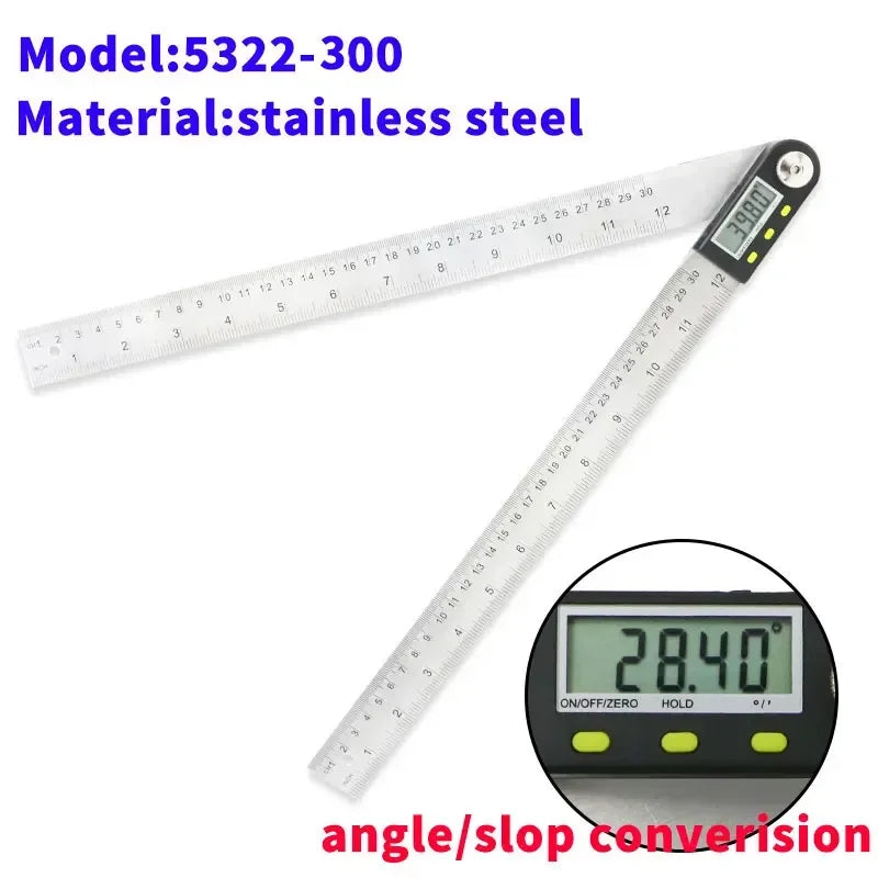 SHANHR 200 MM/300 MM Digital Angle Ruler Stainless Steel Electronic Angle Meter Electronic Protractor Goniometer Angle Gauge