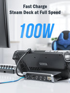 Lemorele X23L 6 IN 1 USB C Docking Station for Steam Deck 4K HDMI RJ45 1000M PD 100W Dock Switch for Projector PC TV USB C HUB