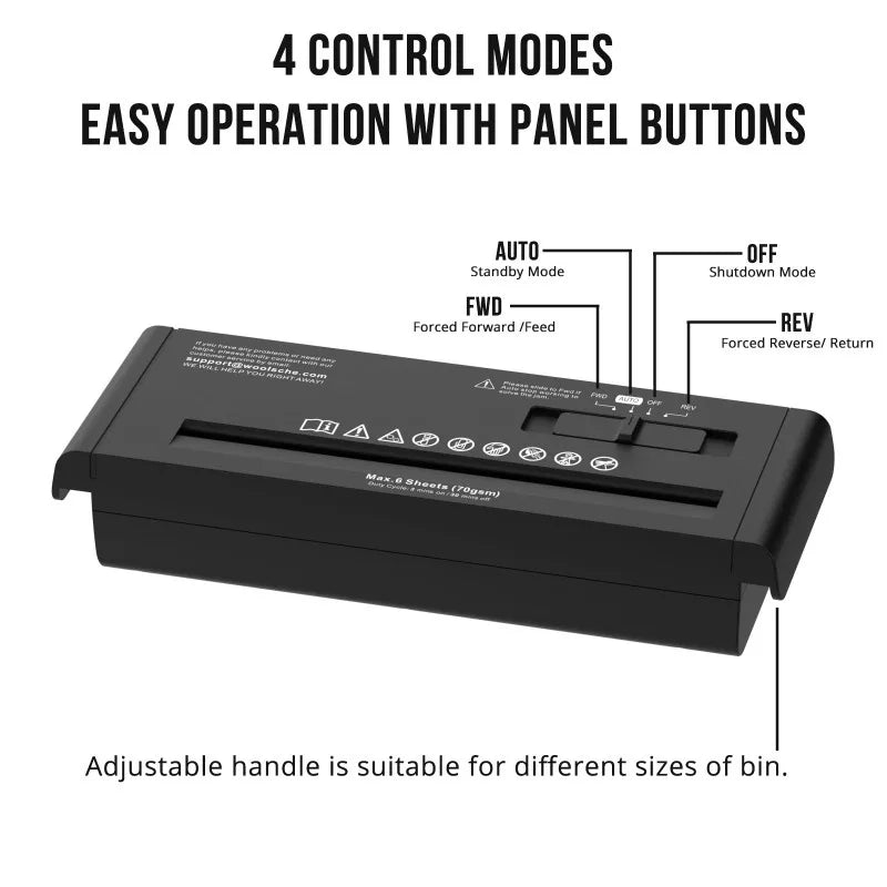 Manual Paper Shredder, Portable Hand Crank Strip Cut Shredder Holds Up To 6 Sheets for Home Office Document Disposal,Portable Shredder Extendable Arm Design with Overheat Protection for Home Office