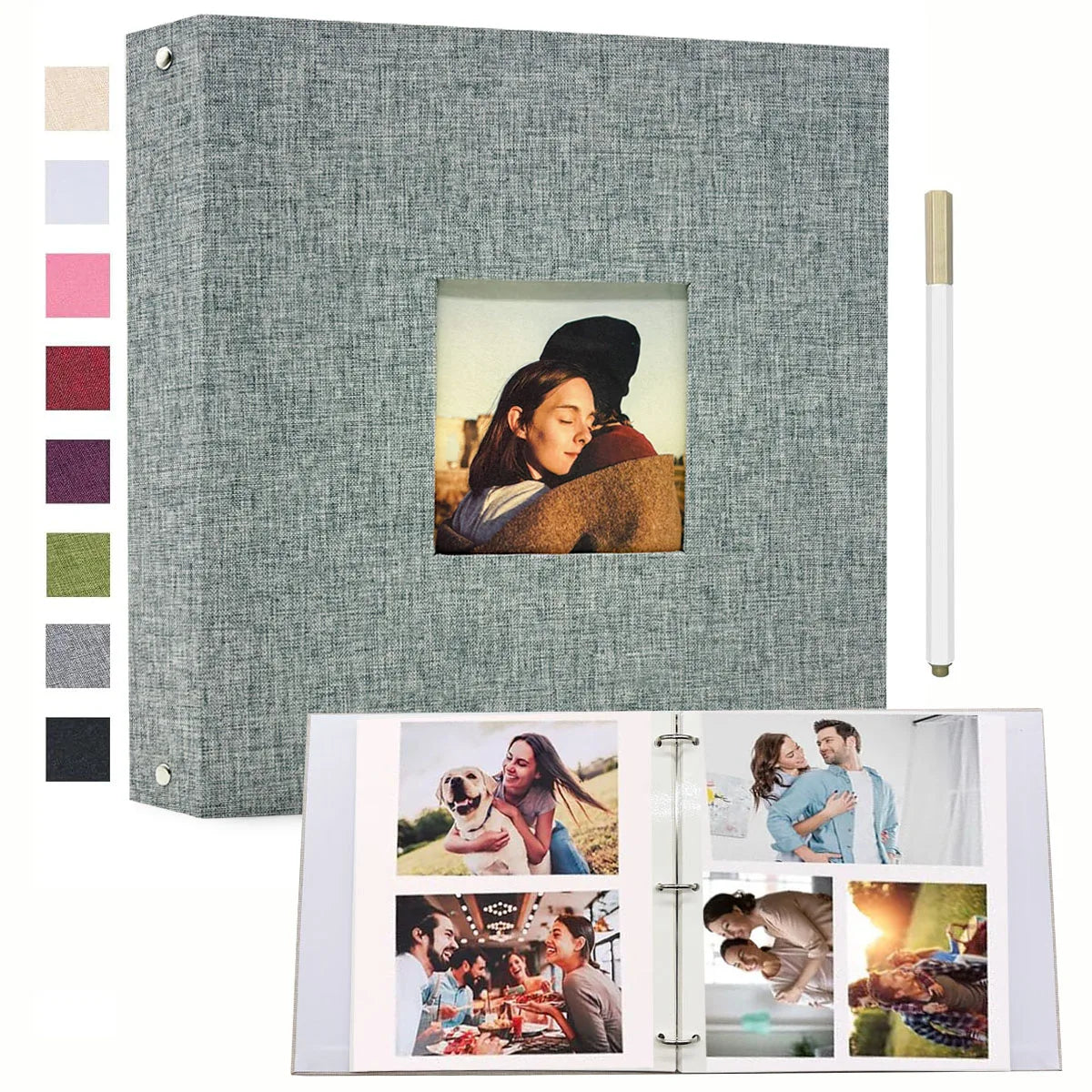 1 Linen Album  3-Ring Scrapbook Album Holds 8x10 5x7 4x6 Photos DIY Album Perfect Gift for Family Weddings and Adventures