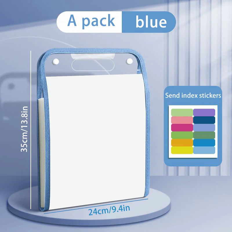 1PC A4 Size Portable Vertical Organizer Bag - 13-Pocket Accordion Folders Plastic Expanding File for Student Test Paper