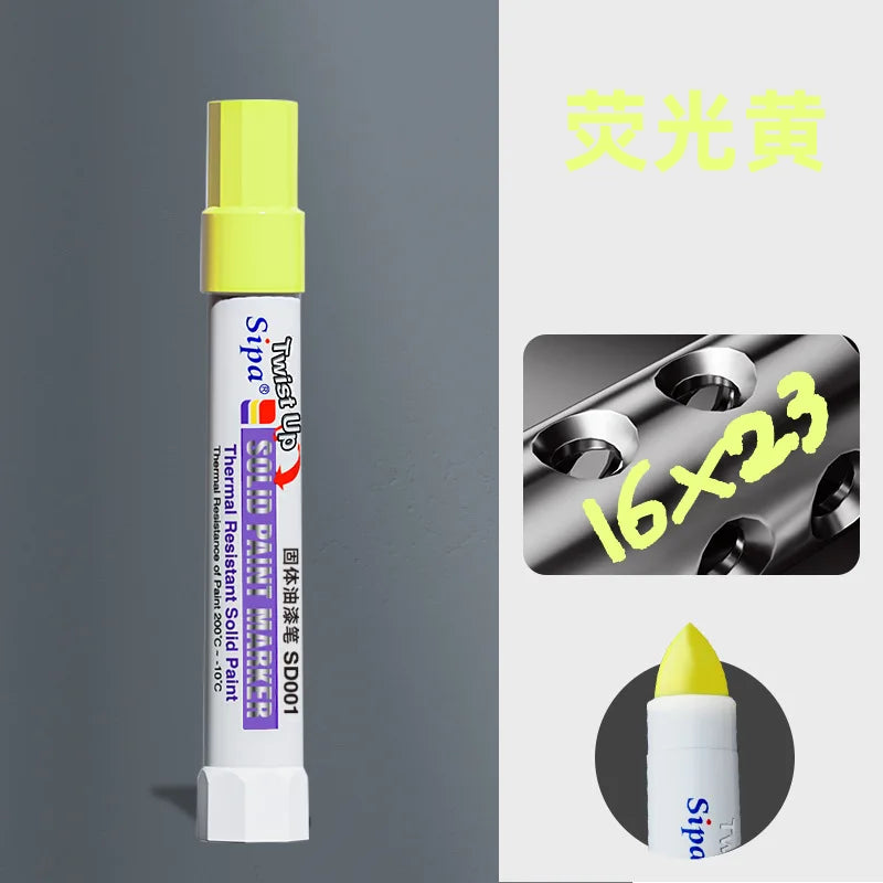 Solid Paint Marker Oil-based Ink Waterproof High Temperature Resistant for Writing Marks on Metal Wood Plastic Glass Stone