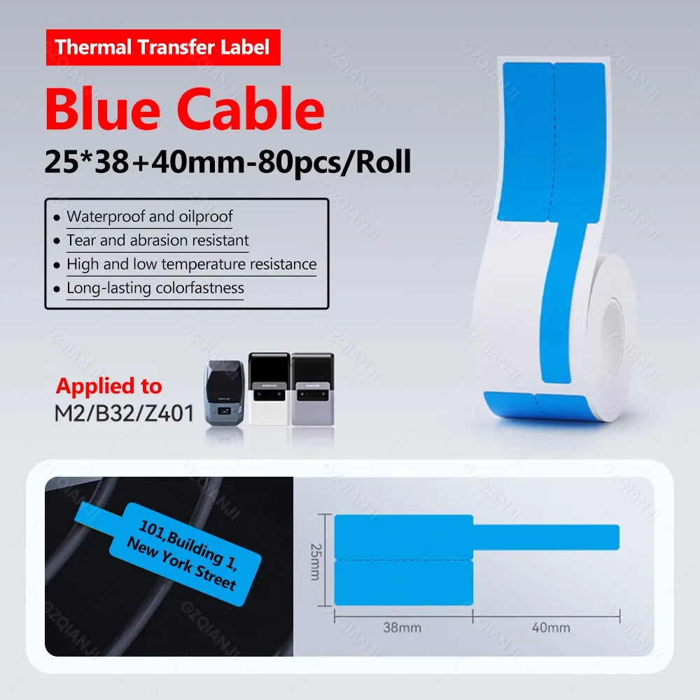 Niimbot M2 Label Printer Color Thermal Transfer Labels Sticker Paper Adhesive Network Organizer Jewelry Tag Label & Color Ribbon