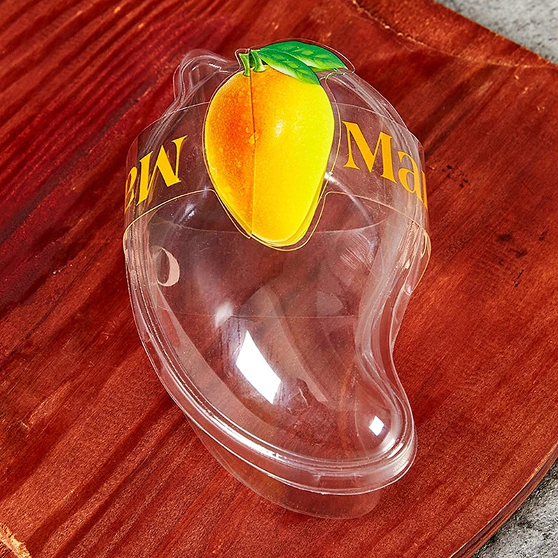 10pcs Creative Mango Shape Disposable Dessert Cake Plastic Cup DIY Cake Cream Mousse Packaging Box With Clear Cover