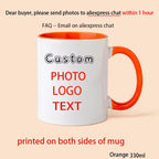 Personalised Your Photo Mug, Custom NAME IMAGE Cup, Customize Coffee Mugs, Tea Cups, Mothers' Day, Fathers' Day Wedding Gift
