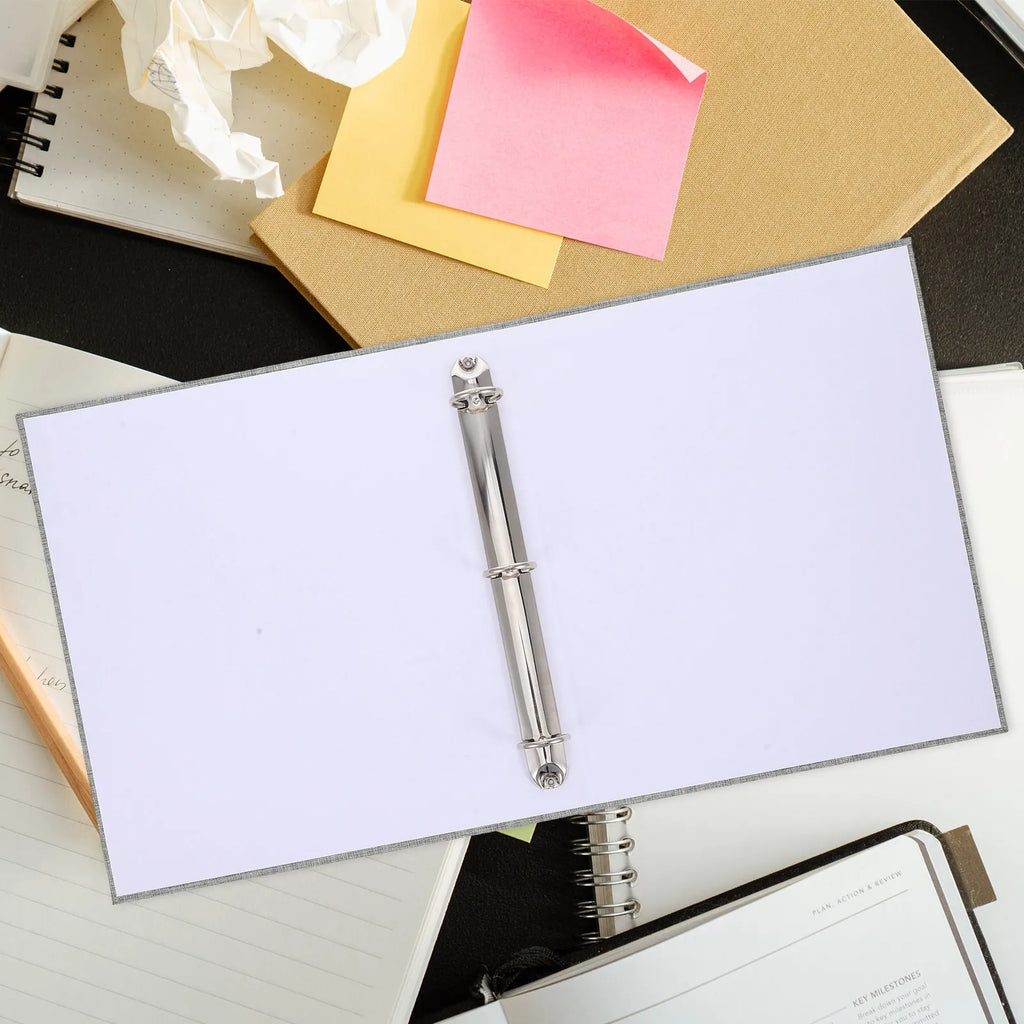 A4 3 Ring Binder Fabric Hardcover Document Holder Office Home Sheet Organizer Paper Storage Resume Report Folder