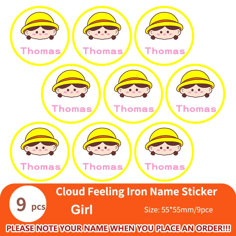 Custom Heat Transfers Name Sticker Personalized Washable Clothes Ironing Stickers Iron-on Labels Fabric Clothing Babysuit Tags