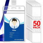 50/20/10PCS Transparent Name ID Badge Holder Waterproof Thick Vertical Business Card Holder Protectors with Resealable Zip