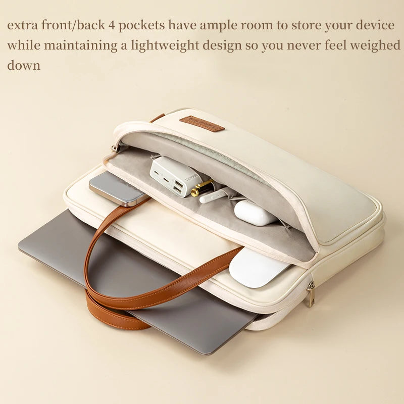 Laptop Bag Women Slim Briefcase Notebook Carring Case for MacBook Air 13 Pro 14 M4 Huawei Matebook Lenovo Acer Xiaomi 15.6 inch