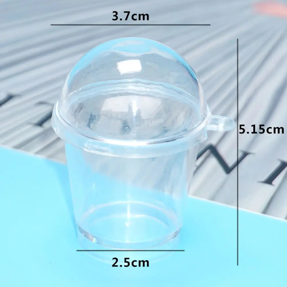 10Pcs Disposable Miniature Frappuccino Cup Home & Kitchen Ice Cream Cups Cover Lid Cake Decorating Plastic Baking Pastry Tools