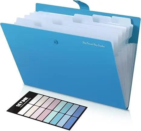 7-Pocket Expanding File Folder, Accordion Document Organizer | Professional Portable Paper Receipt Holder with Labels for Office Home Business, Letter/A4 Size Green