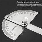High Precision Stainless Steel Protractor Angle Gauge 180 Degrees 0-10CM Adjustable Semicircle Protractor Angle Measuring Tool