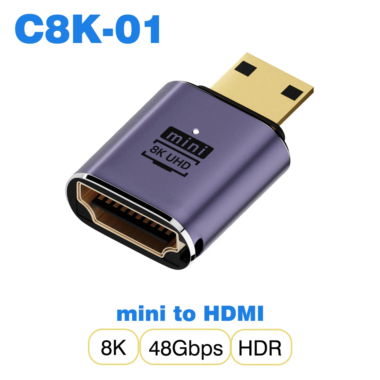NNBILI HDMI2.1 48Gbps 8K@60Hz 4K@120Hz Ultra High-Speed Adapter Mini/Micro HDMI to HDMI Converter for PS5 X/S PC HDTV Projector