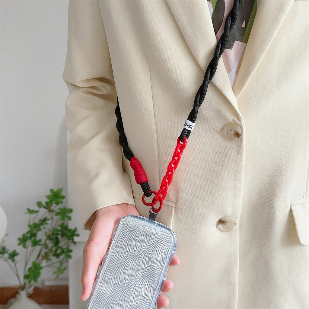 Cute Phone Lanyard Diameter Outdoor Universal Case Acrylic Crossbody Shoulder Card Neck Cord Clip Hang Anti-lost Wrist Strap
