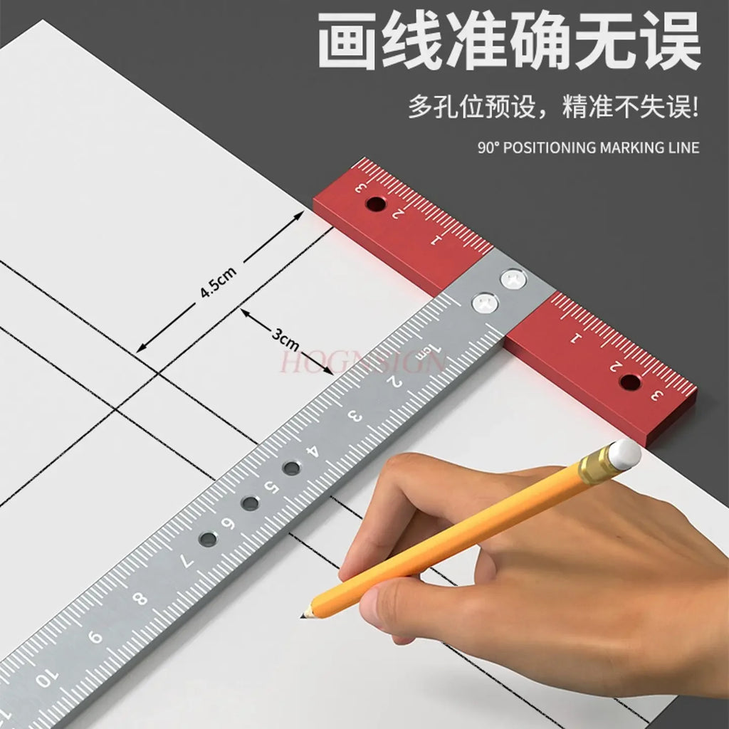 1pcs T-shaped square ruler aluminum alloy industrial grade high-precision T-shaped ruler T-shaped ruler multifunctional ruler
