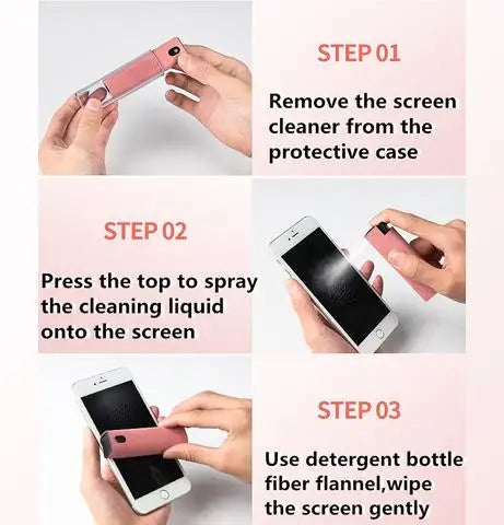 2 In1 Multifunction Microfiber Screen Cleaner Spray Bottle Set For Phone Tablet Latop Cleaning Wipes Cleaner Without Liquid