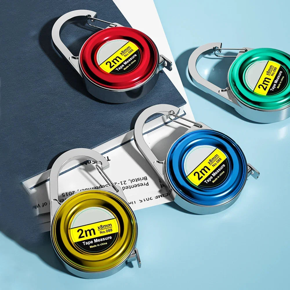Retractable Keychain Tape Measur Portable Mini Centimeter Inch Retractable Ruler Roulette 2 Meter Measure Tape Gift