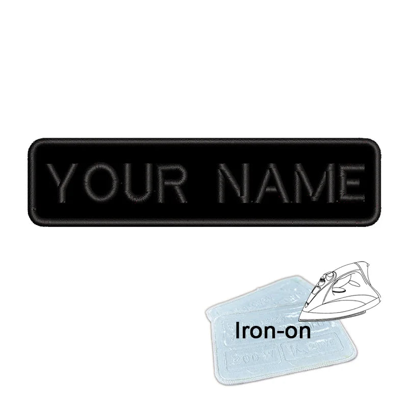1PC 10cmX2.5cm Custom Personalized Name Embroidered Patch Number Stripes Badge Tags Armband Iron On Backing Hook & Loop Backing