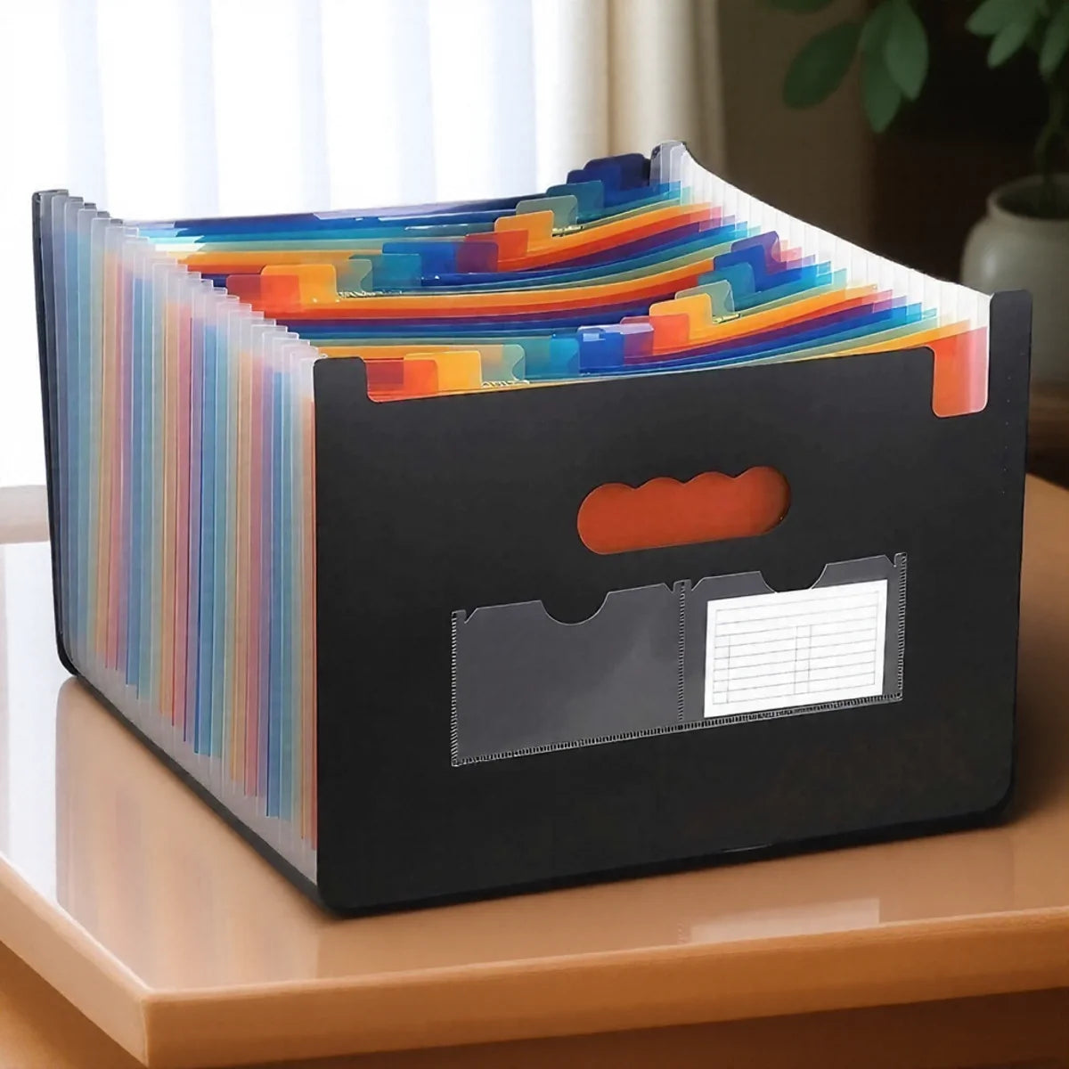 Durable Waterproof 13/25 Grid Accordion File Organizer Three-Side Sealed Flap Office Document Storage Bag