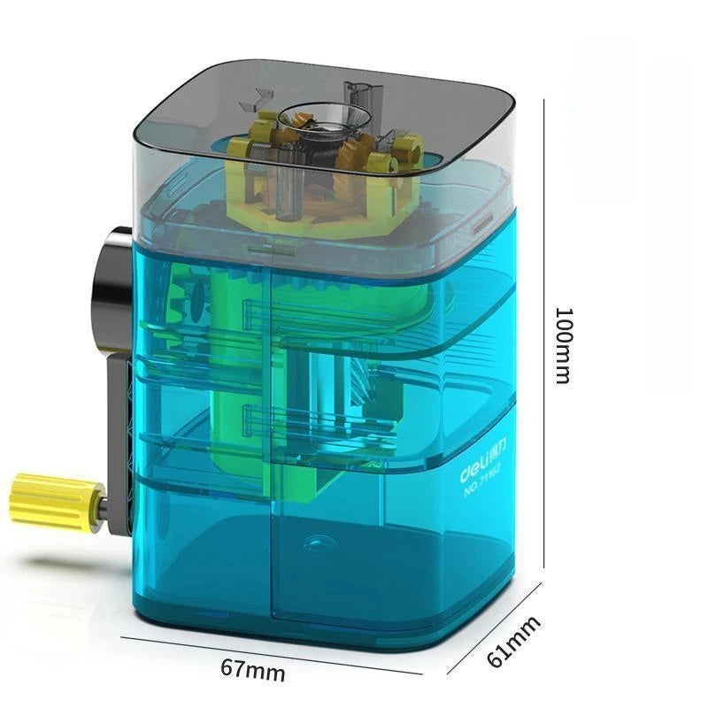 Automatic Pencil Sharpener Transparent Body Manual Pencil Sharpener Highly Attractive Hand-Cranked Pencil Sharpener Art Supplies