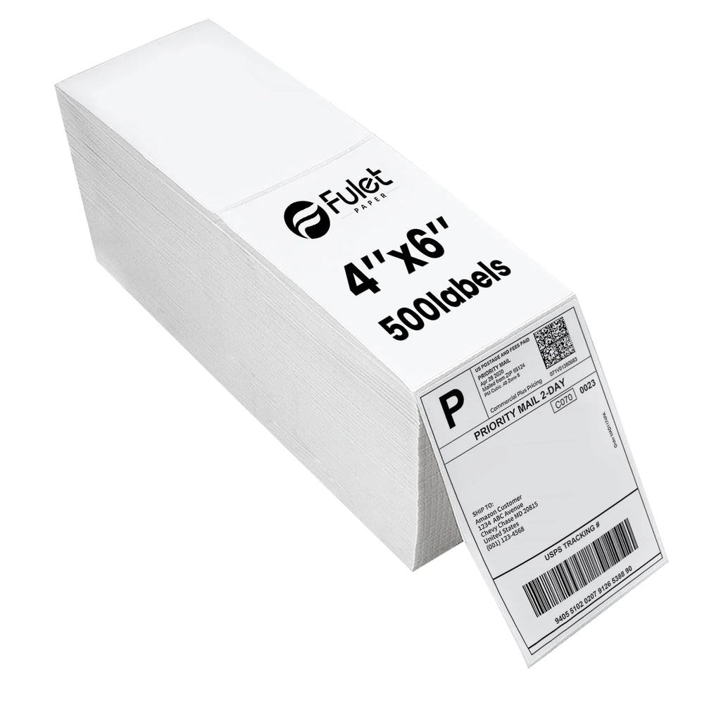 Fulet Hot Selling 4X6 10x15cm 100x150mm 500 Labels Fanfold Thermal Shipping Label compatible with most of thermal printers