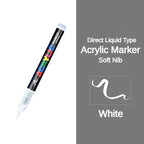 GUANGNA 16 Colors Direct-liquid Acrylic Paint Pens Brush Marker Pen for Rock Painting Stone Ceramic DIY Art Supplies Stationery