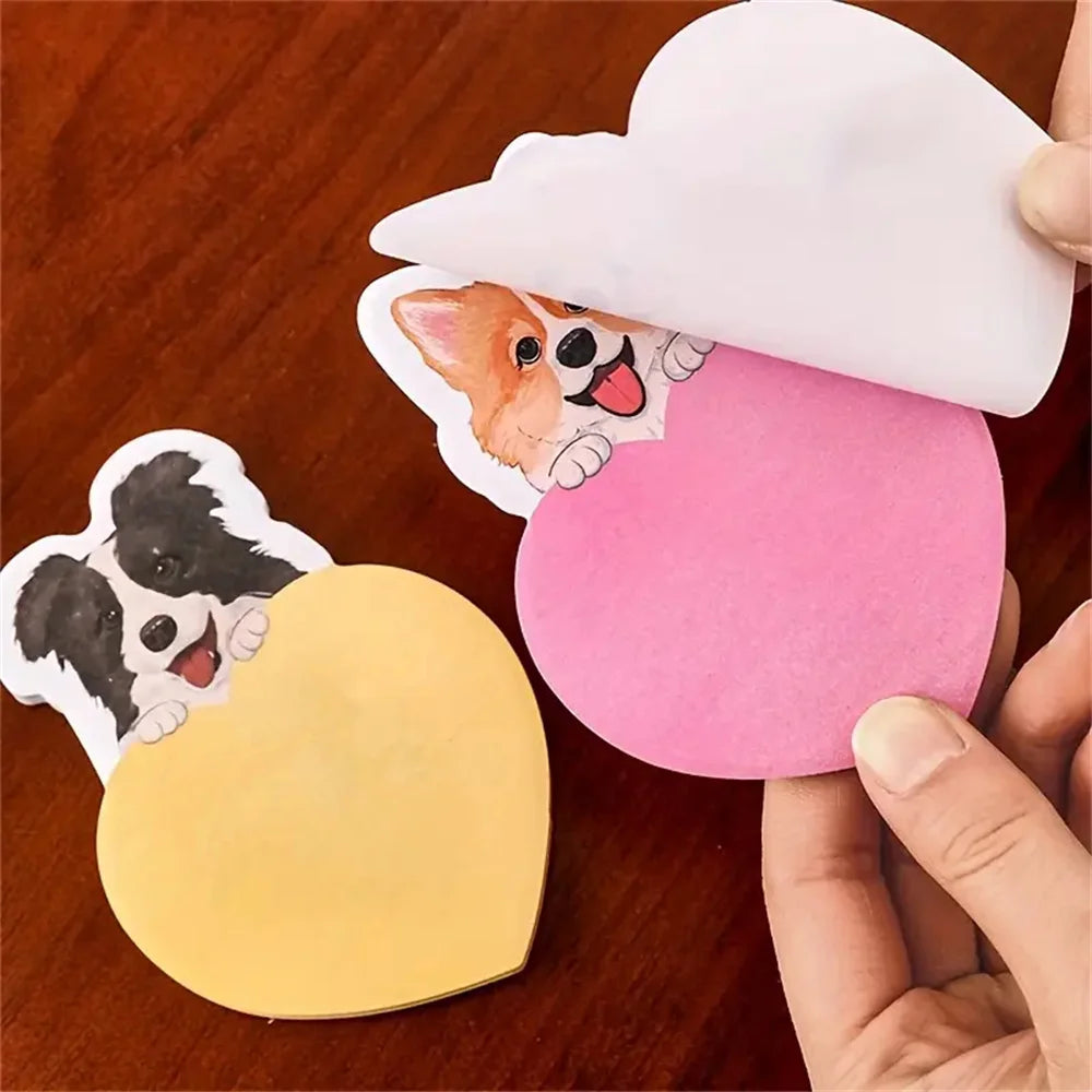 30sheets Cute Dog Post Cartoon Sticky N Times Sticky  School Stationery Small Gifts Memo Puppy Decorative Sticky Notes Paper