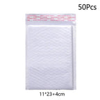 50Pcs Bubble Envelopes White Foam Shipping Bags Poly Bubble Mailers Pad Self Seal Packing Bags for Magazine 15cm 18cm 23cm 25cm