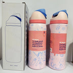 Portable Fruit Car Cup Thermoses Summer Soccer Stainless Steel Insulated Cup 32OZ Large-capacity Football Water Bottles