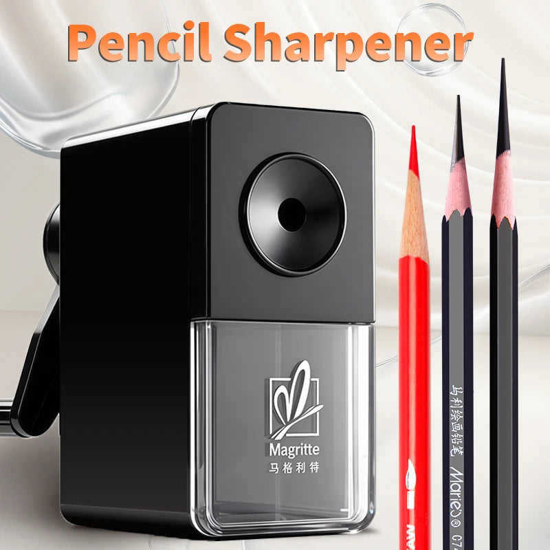 Black Pencil Sharpener Manual for Kids,Professional Adjustable Nibs,for Classroom,Home Use,Sketching Tools as Gift for Artists