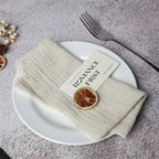 10 Pieces 32x32cm Cream Rough Edge Gauze Napkins 100% Soft Cotton Fabric Serviette Kitchen Tea Towels For Easter Party Supplies