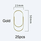 Factory Supply 25pcs/15pcs 50x25mm Large Size Paper Clips 4 Colors Available Large Wide Paper Clips on Promotion