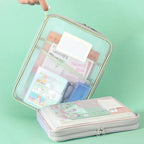 A4 Stationery Storage Bag Double-layer Mesh Zipper Bag Large Capacity Organizer Folders School Office Supplies Toy Storage