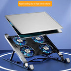 2025 Best-Selling Laptop Base Stand Cooler Portable Foldable Notebook Stand with 4 Cooling Fan for 11-17.3 Devices Anti-slip