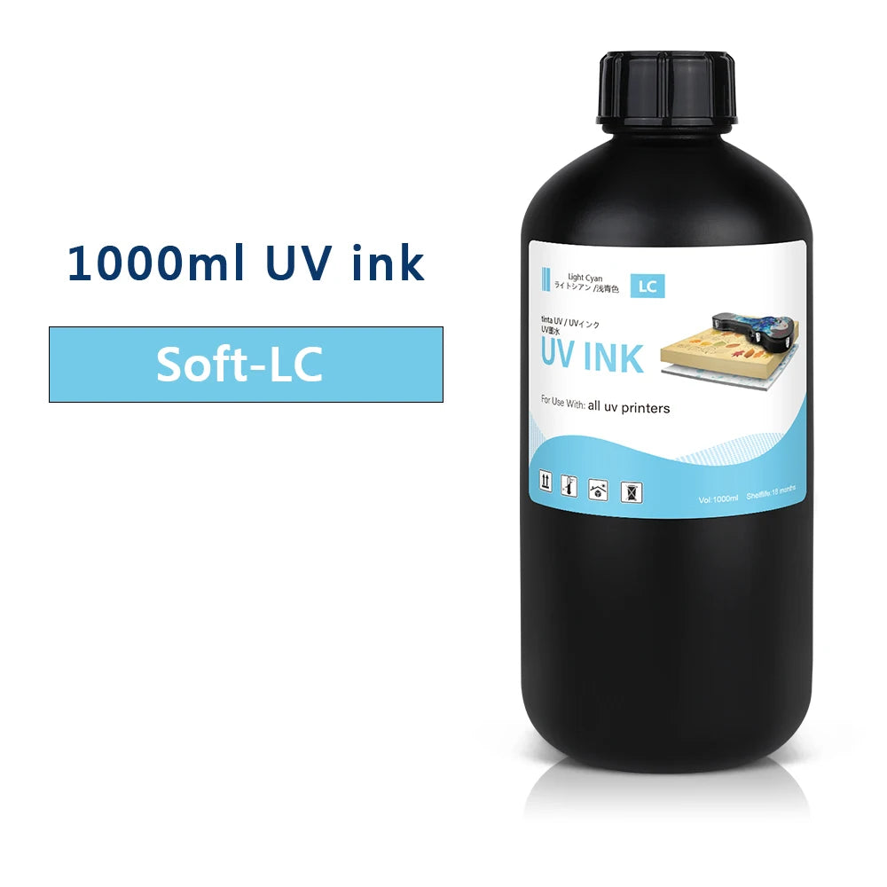LED UV Ink 1000ml UV Ink For Epson 1390 R1800 R1900 TX800 4800 7880 9880 DX5 DX7 UV Flatbed Printer Universal UV Curing Ink