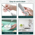 OCOOSO 2 in 1 Electric Milk Frother Rechargeable Coffee Milk Frother 3 Speed Adjustable Milk Frother Handheld Electric Dual Head