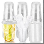 Disposable Cold Drink Cup Plastic Wine Glass Birthday Cocktail Party 12oz Pink PET Thicken U-shaped Single-Use Cups 50pcs