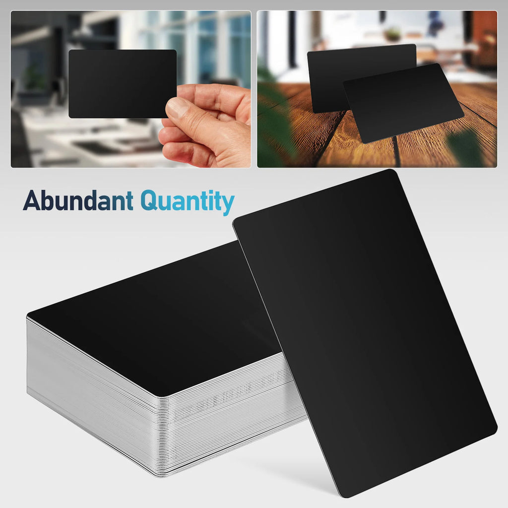 50/100pcs Blank Engraved Custom Visiting Name Cards Laser Engraving Mark Aluminium Alloy Metal Sheet Business Cards