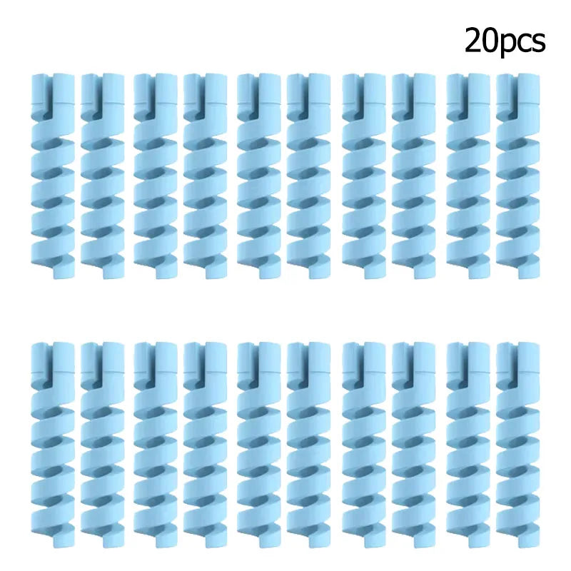 10pcs Cable Protector Silicone Charge Cable Spiral Winder Wire End Cord Savers Cover For Phone USB Charger Cable Accessories
