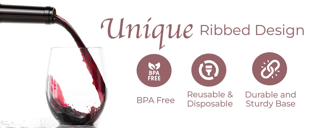 4-40Pcs 12oz Plastic Wine Glasses Disposable Stemless Wine Glasses for Party Reusable Clear Plastic Cups Shatterproof