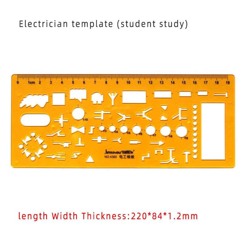 Template Measuring Ruler Circular Oval Ruler Durable K Resin Drawing Design Furniture Architect Template Drafting Ruler