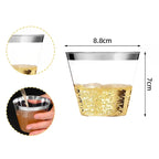 25PCS Disposable Champagne Clear Plastic Cup Outdoor Picnic Cup Drinking Cup for Parties Birthdays Weddings Cocktail Party