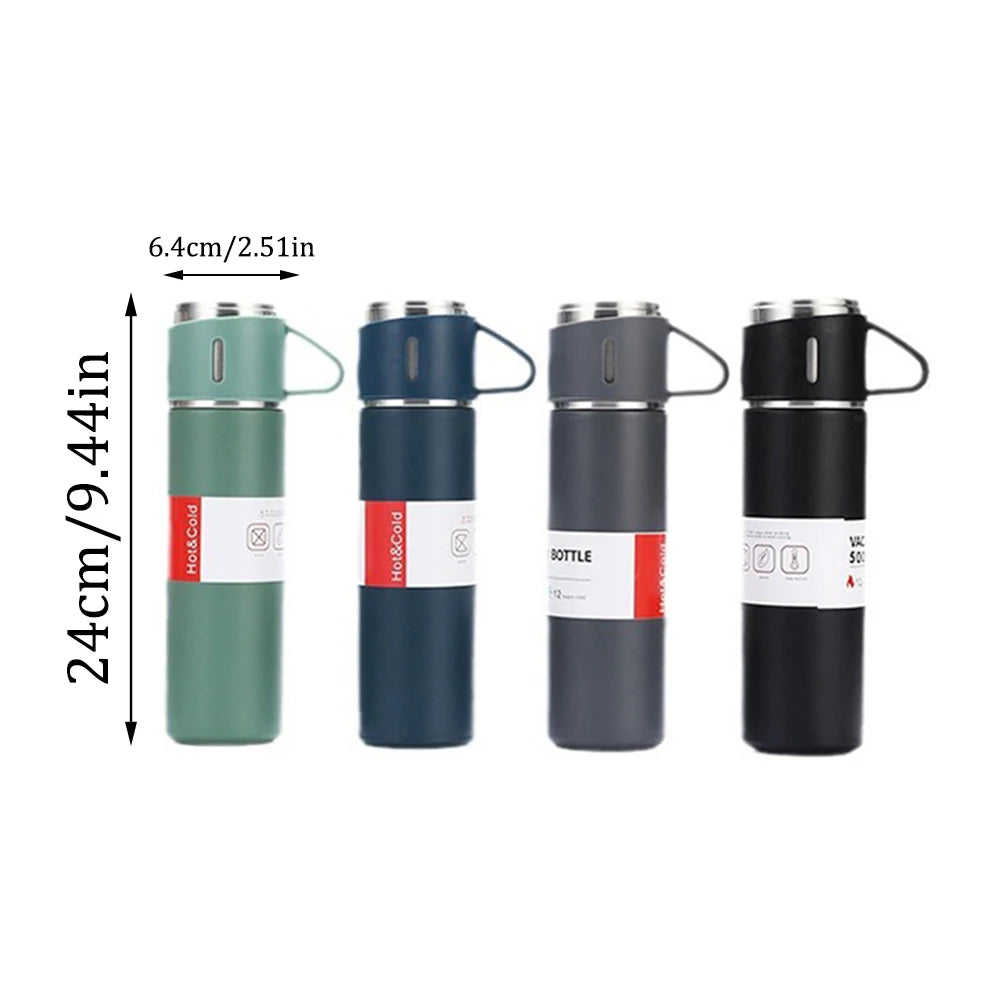 One Cup Three Lid Thermos Cup Set 304 Stainless Steel Handle Lid Gift Cup Men's And Women's Portable Gift Box Set