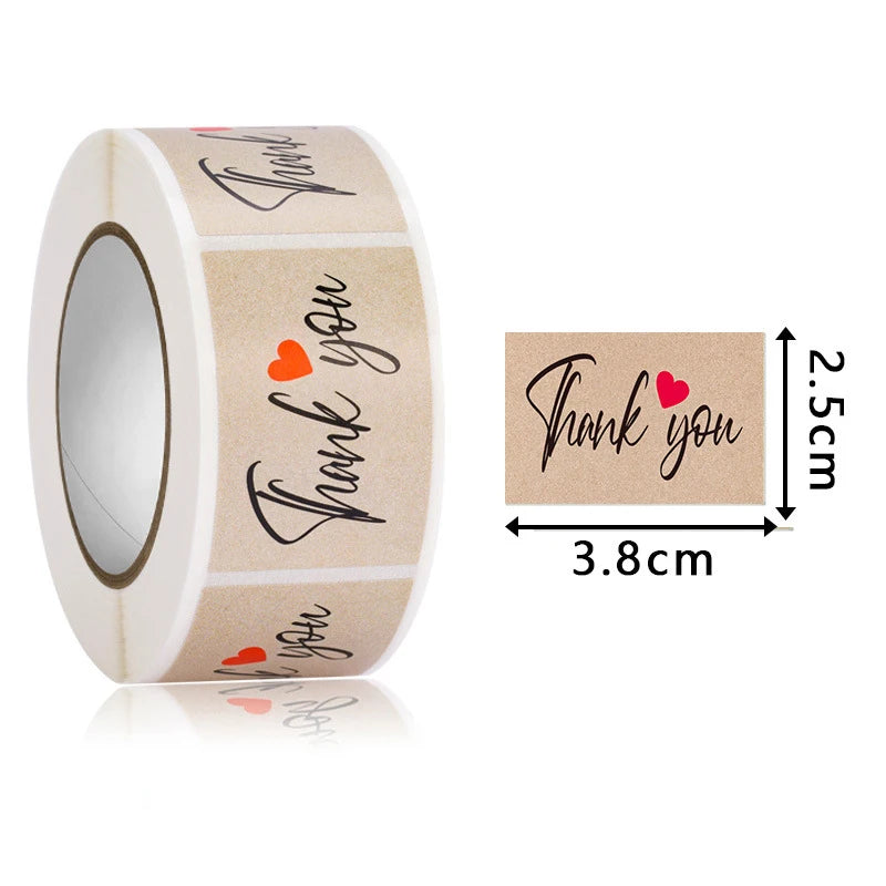 250Pcs Rectangle Thank You for Your Order Stickers Labels for Small Business Decor Sticker Stationery Supply 2.5*3.8cm