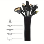 3/1PCS Zipper Cable Sleeve Reusable Cord Organizer Cable Management Protector for Computer TV Wire Cord Organizers 50cm