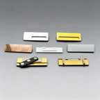 Personalized Name Tags Free Design No MOQ Rectangle Metal Engraved Nameplate Custom Logo Staff Employee ID Name Badge