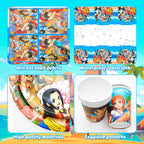 117 Pcs One Piece Party Supplies-One Piece Party Banner Balloons Cake Topper Plates Etc One Piece Birthday Party Decorations
