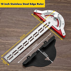 0-180 Degree Angle Gauge Woodworkers Edge Ruler Stainless Steel Protractor Angle Finder Ruler Precision Carpenter Measuring Tool